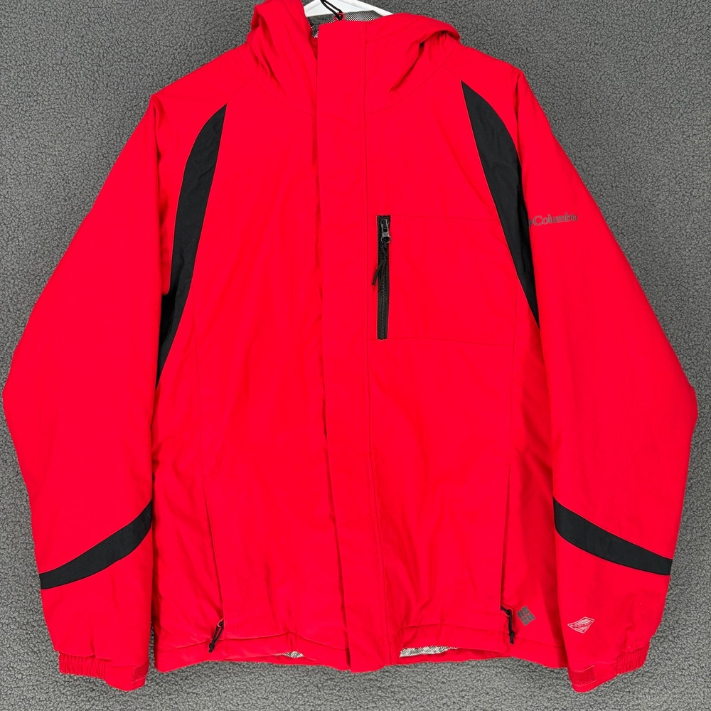 Columbia Titanium Omni-Heat Red Black Ski Jacket Youth XL 18/20 Waterproof